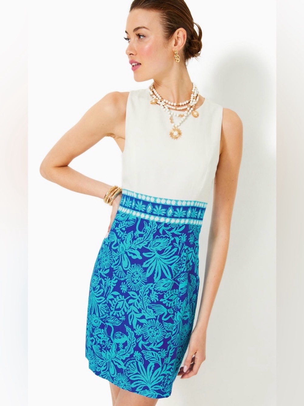 NWT Lilly Pulitzer Women's Aubria Shift Dress Sz 16 In Breezy Aqua